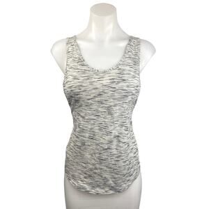 Lululemon White Black Heathered Scoop Neck Sleeveless Workout Tank Top Size 6